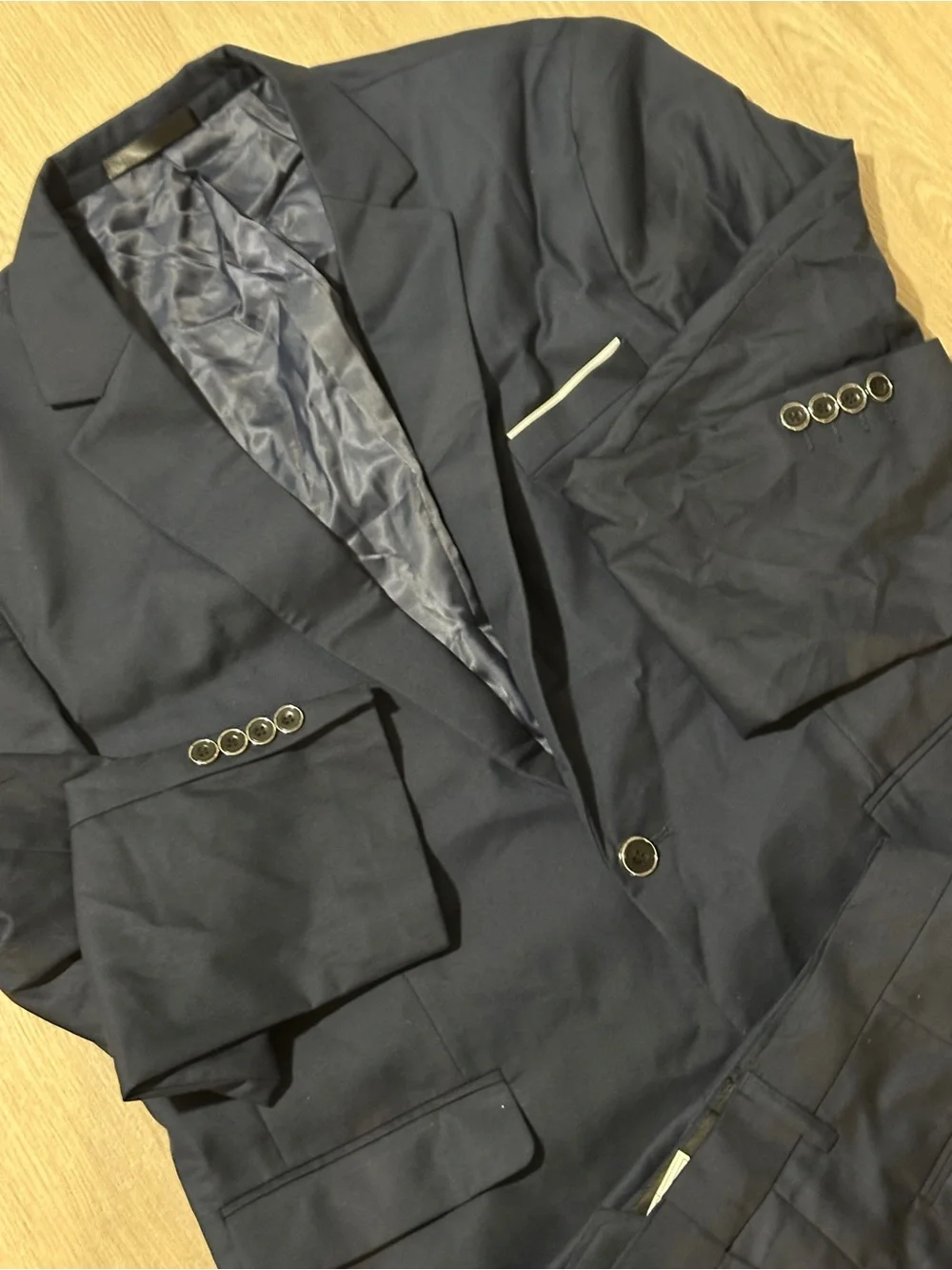 Classic Navy Two-Piece Suit Jacket and Trousers XXL